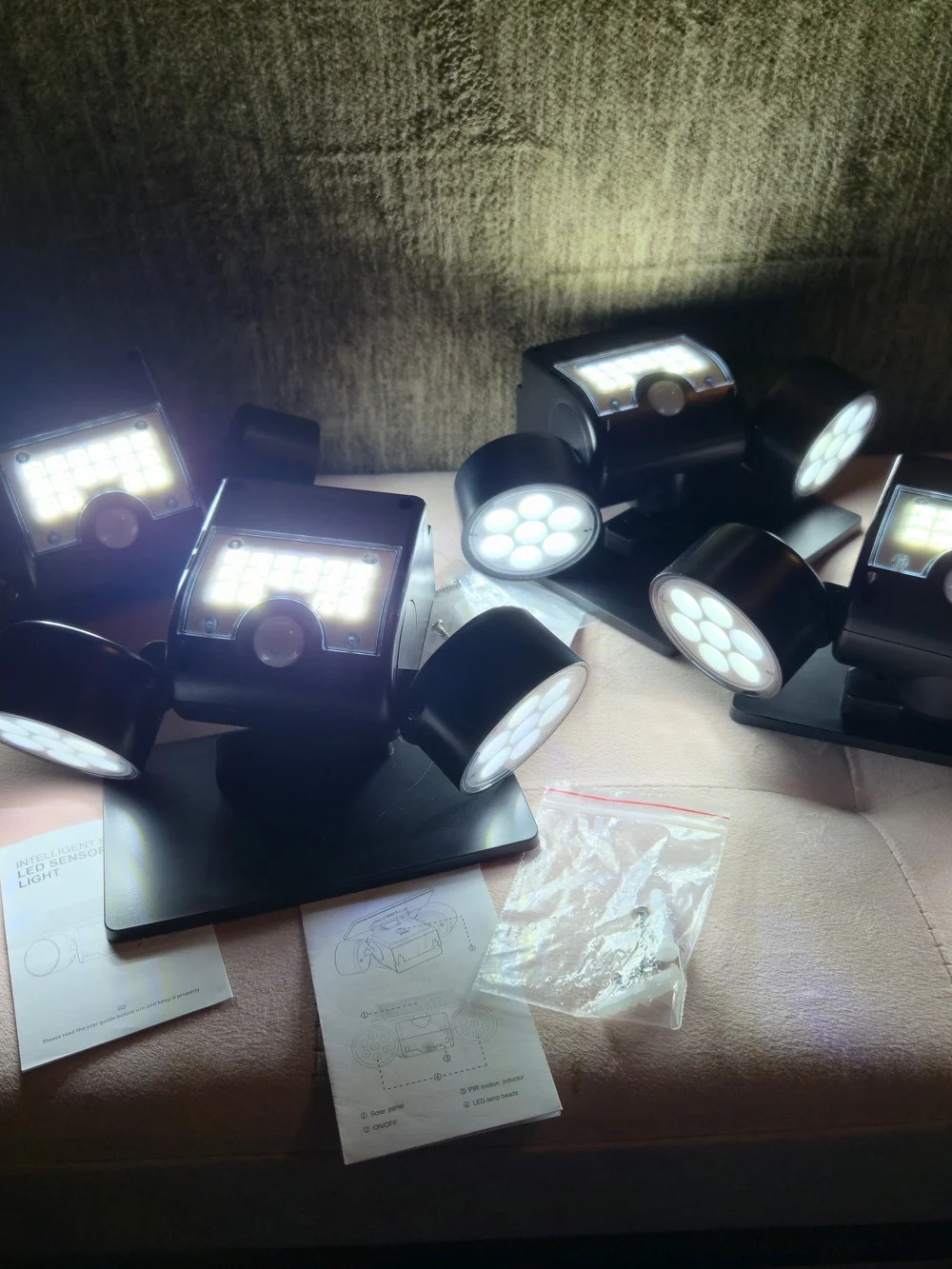 Solar Security Lights, 30 LED Motion Sensor Spotlights, 360° Adjustable IP65 NIB